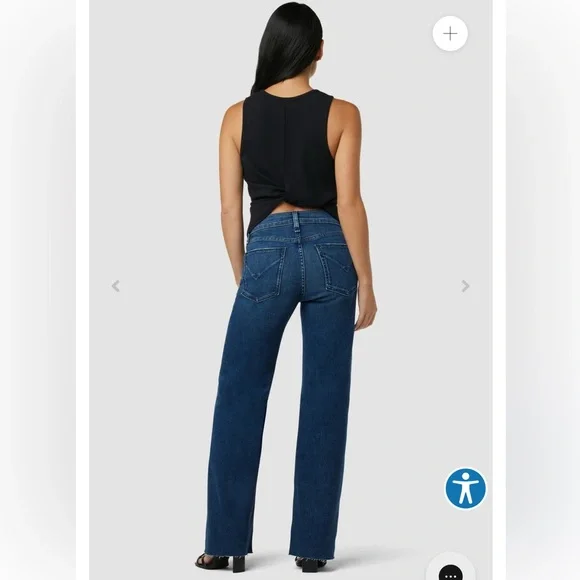 Hudson Rosie High-Rise Wide Leg Jean in Dover - Picture 3 of 11